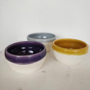 Set of three dipped bowls 